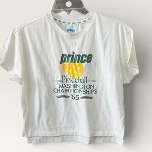 Prince Pickleball Cropped Boxy Tee Size XS Graphic Soft Womens NWOT